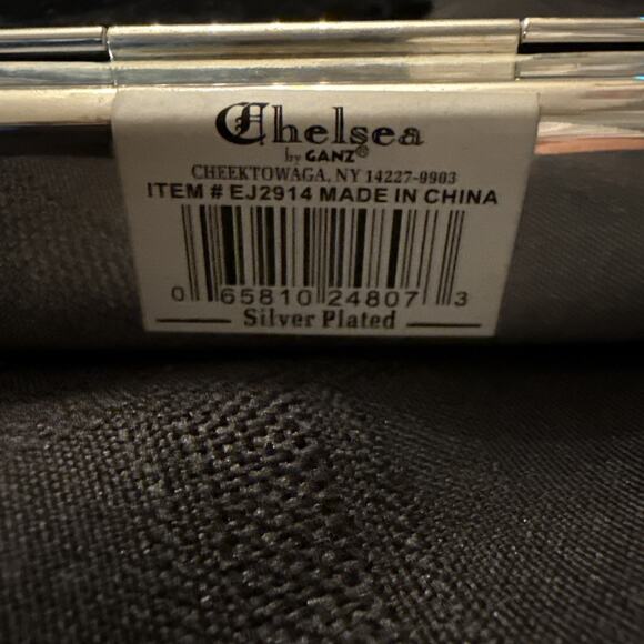 Silverplate With Moc Croc Top Lipstick Case W/ Mirror, Beautifully detailed CASE - Picture 9 of 15
